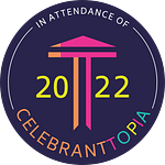 The logo for Celebranttopia 2022, continual professional development for Jemma as a celebrant