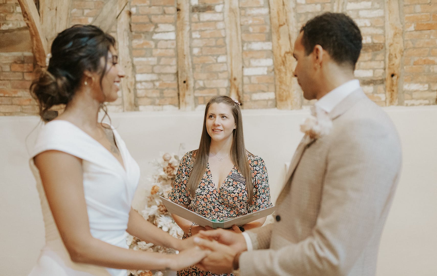 Cambridgeshire Contemporary Celebrant, Jemma from Love Jemma officiating a celebrant wedding ceremony at Bassmead Manor Barns